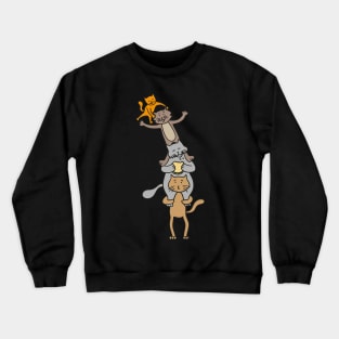 Cutie kitties awkwardly playing sports and gymnastics, falling down Crewneck Sweatshirt